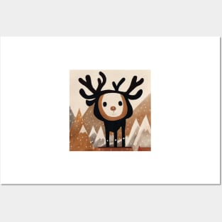 Scandinavian Style Reindeer in perfect nursery neutrals Posters and Art